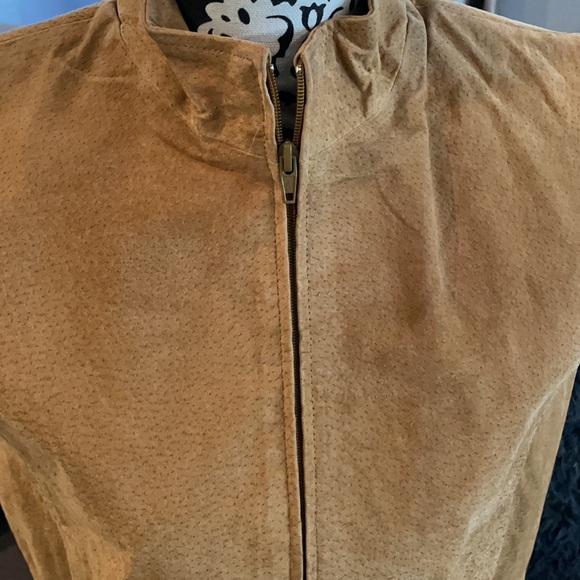 DCC MISSY Tan Color Suede Leather Front Zipper Vest Size Medium - Picture 2 of 8